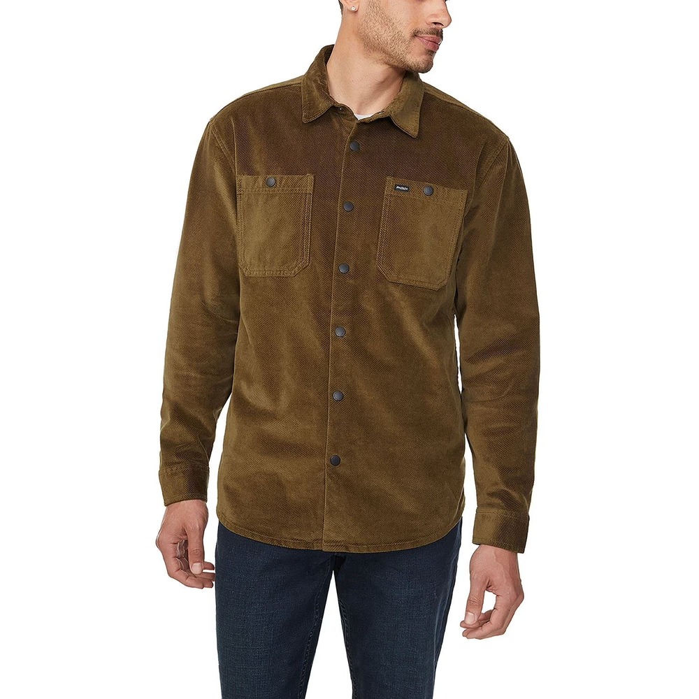 Buffalo Mens Shirt Jacket XXL Taupe Corduroy Button Up Pockets New